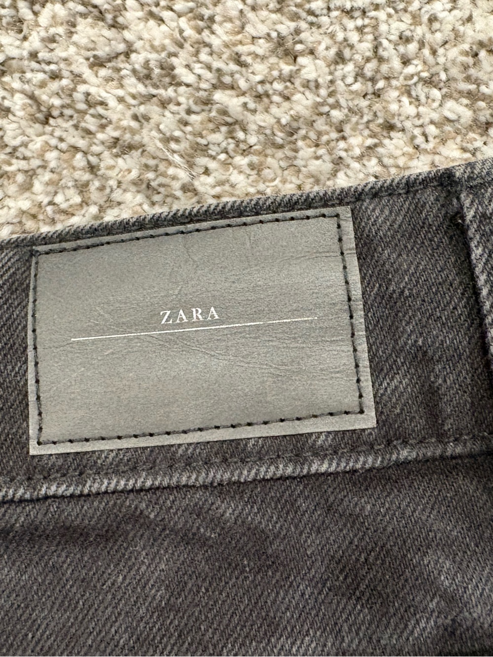Zara Black High Rise Wide Leg Jeans Full Length Size US 10 EU 42 - Picture 5 of 7